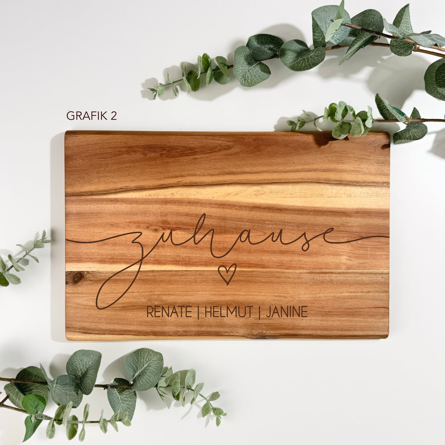 Frühstücksbrett aus Akazienholz HOME | 32x21 cm |individuell PERSONALISIERBAR
