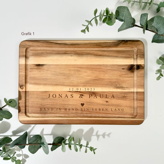 Akazienbrett PAARE | 19,5x29 cm, personalisierbar