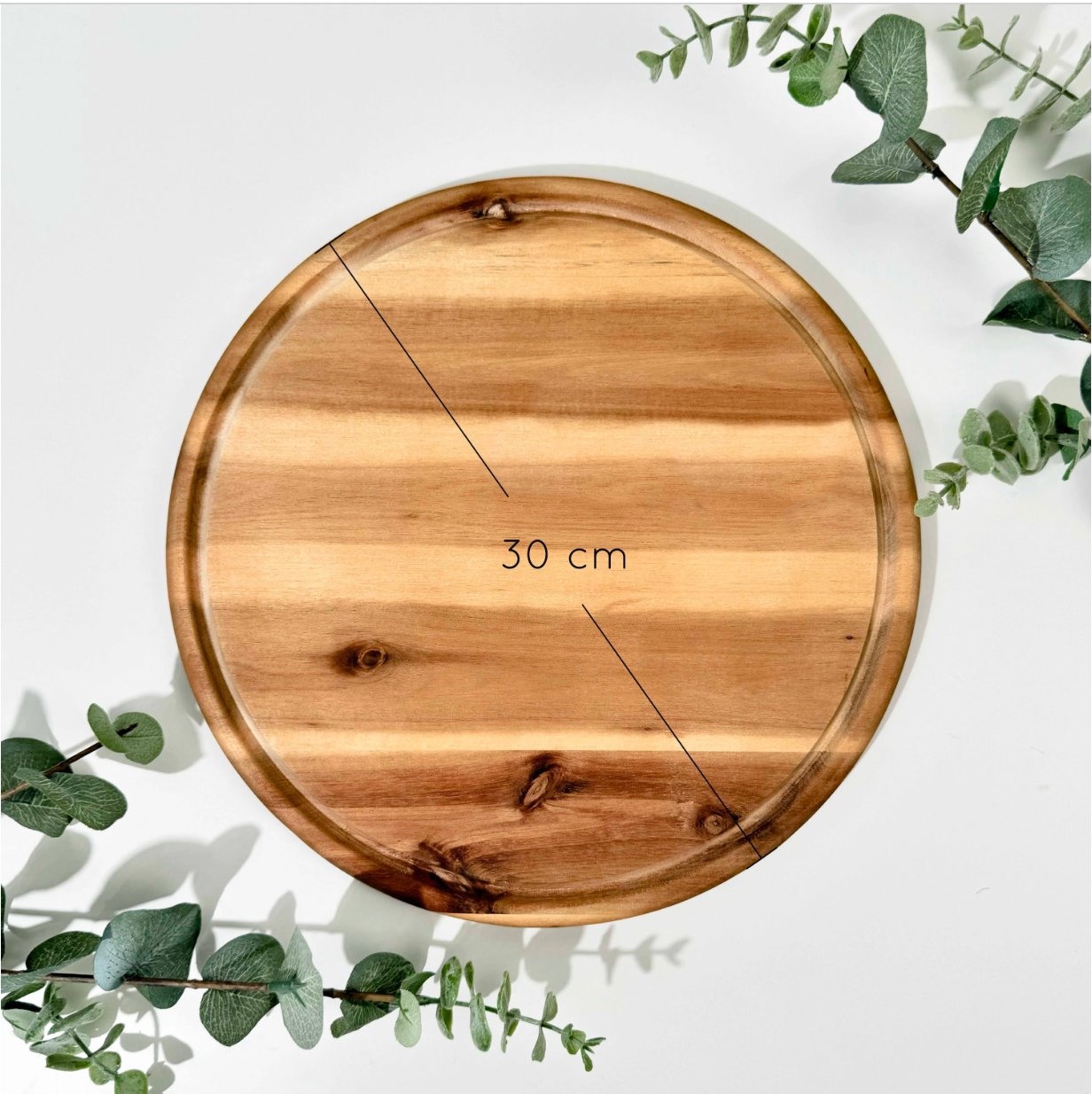Vesperteller aus Akazienholz – Ø 30 cm | personalisierbar