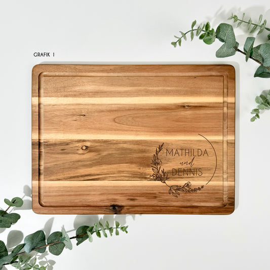 Akazienbrett für PAARE | 38x28 cm, personalisierbar