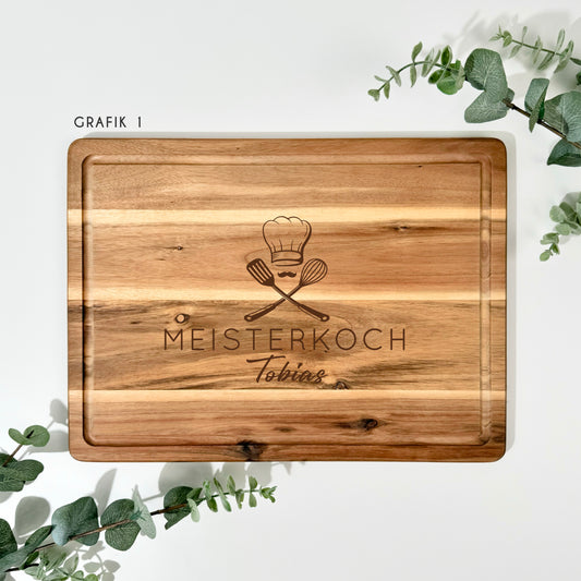 Akazienbrett KOCH | 38x28 cm, personalisierbar