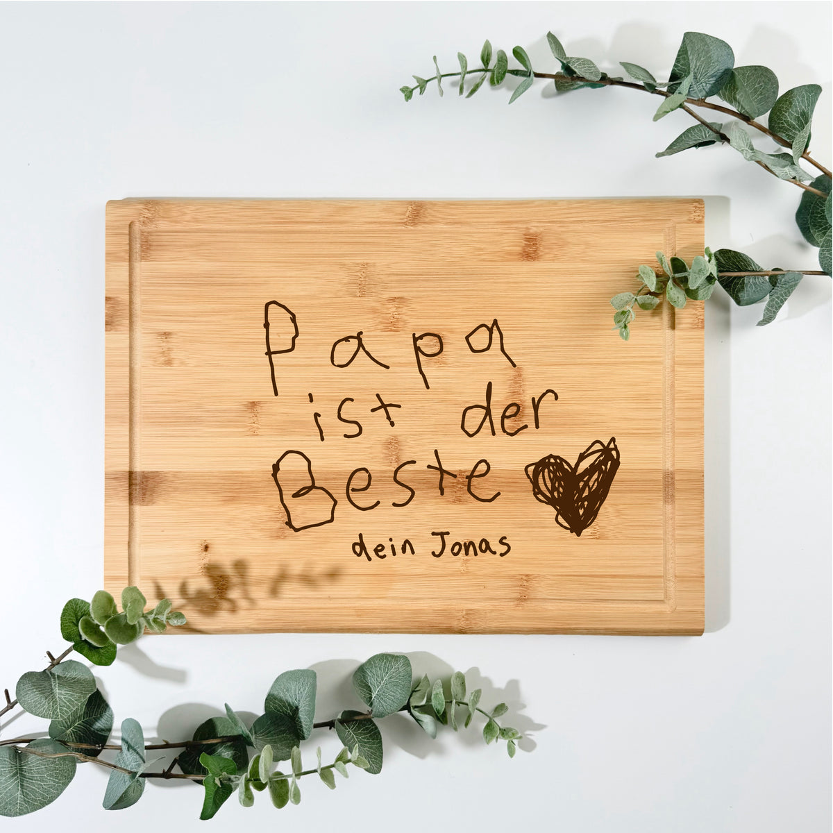 Bambusbrett mit KINDERZEICHNUNG  | 38x28 cm | personalisierbar