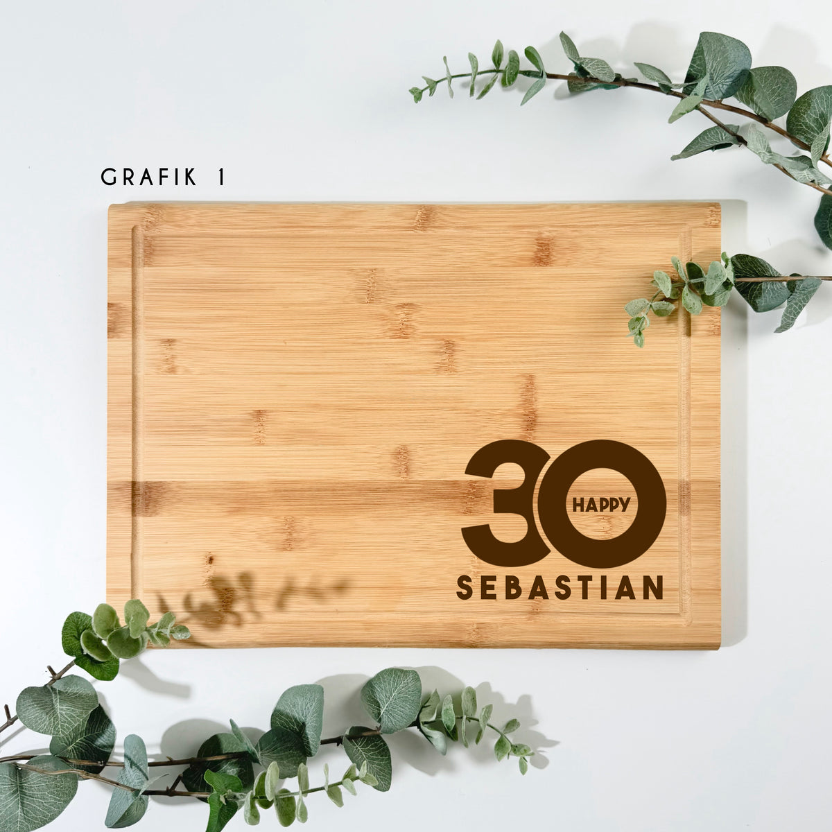 Bambusbrett GEBURTSTAG | 38x28 cm, personalisierbar