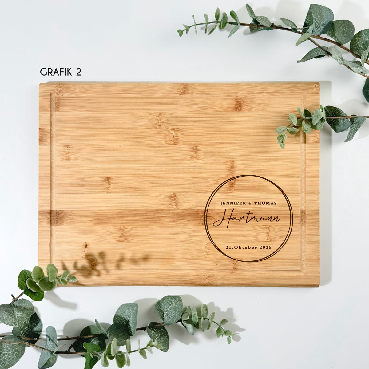 Bambusbrett für PAARE | 38x28 cm, personalisierbar