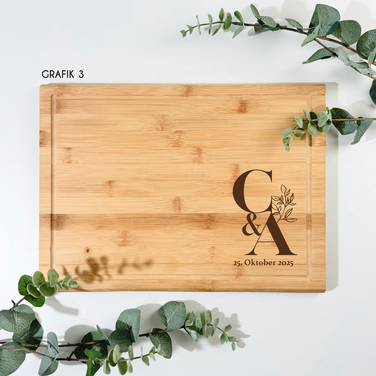 Bambusbrett für PAARE | 38x28 cm, personalisierbar