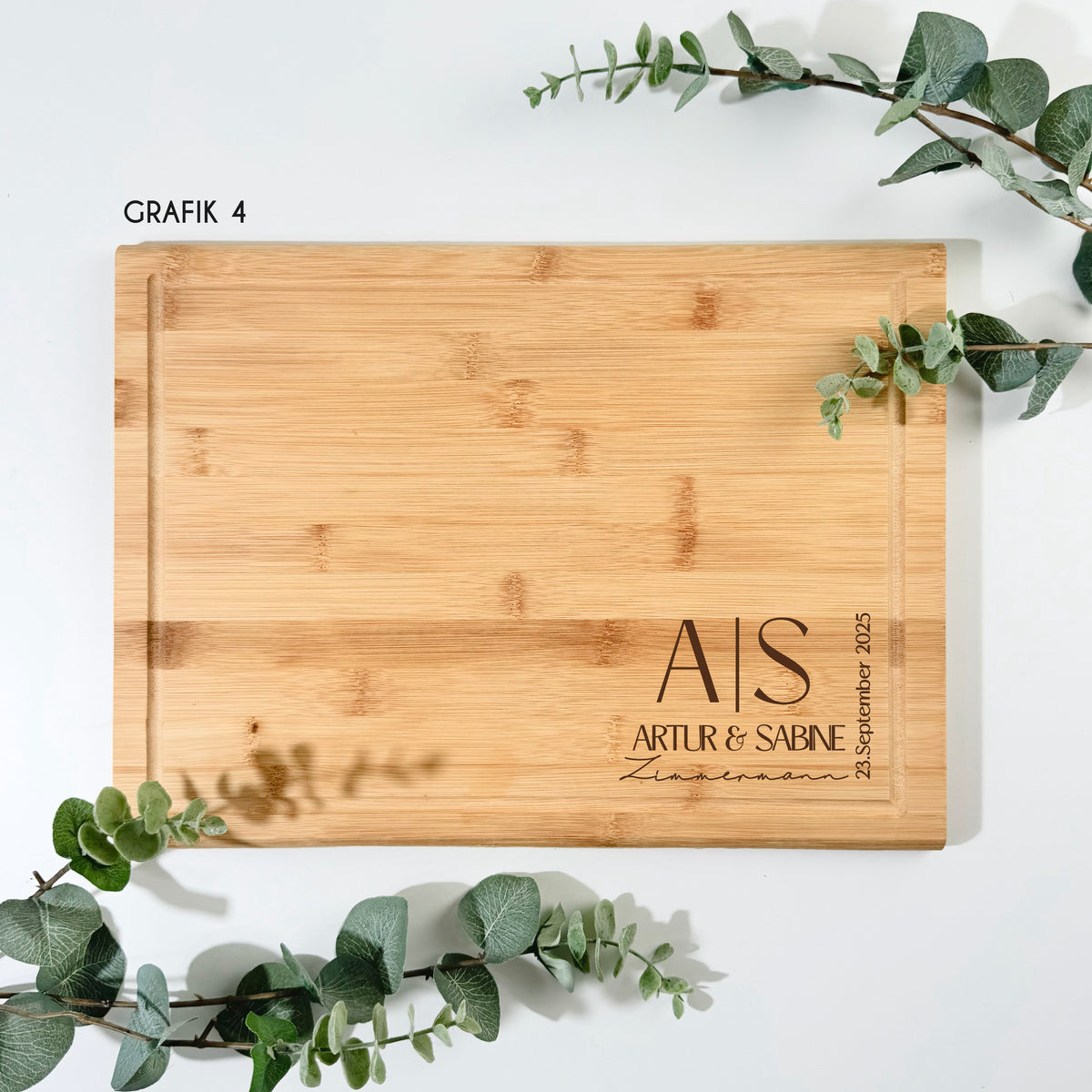 Bambusbrett für PAARE | 38x28 cm, personalisierbar