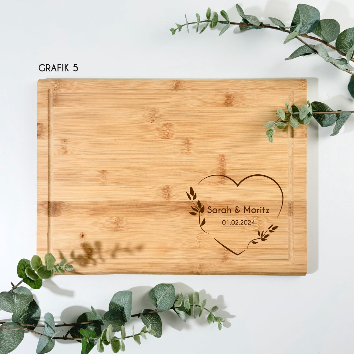 Bambusbrett für PAARE | 38x28 cm, personalisierbar